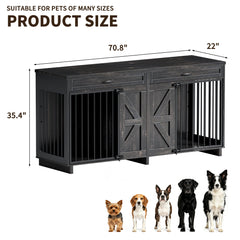 Dog Crate TV Stand with Storage