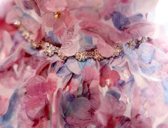 Pastel Floral Dog Dress with Pearl-Style Collar