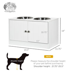 PawHut Feeding Cabinet with Stainless-Steel Bowls