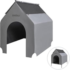 Zooba 29” Durable Dog House Cover - Waterproof & UV-Resistant 600D Oxford Fabric Canopy for Outdoor Kennels - Cover Only Fits 36"x30"x44" Houses - Protective Large Breed Shelter Top - Cool Grey