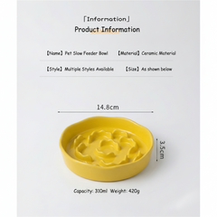 Ceramic Raised Slow Feeder Bowl
