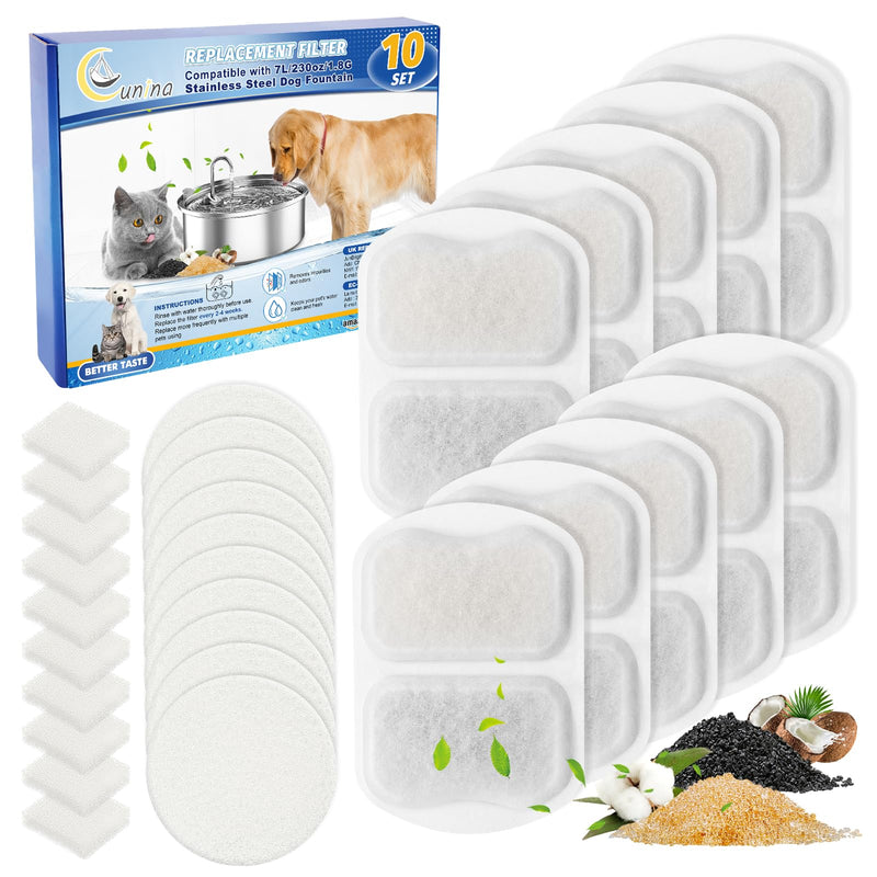 Cunina 8-Pack Dog Water Fountain Filters
