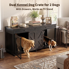 Dog Crate TV Stand with Storage