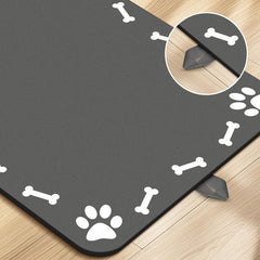 Pet Feeding Mat-Absorbent Dog Food Mat for Water Spill Dog Mat for Food and Water Bowl Quick Dry Dog Water Dispenser Mat Dog Water Bowl Mat for Messy Drinkers 16"*24"