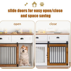 Deluxe Dual-Door Dog Crate Furniture