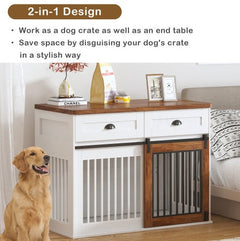 Deluxe Dual-Door Dog Crate Furniture
