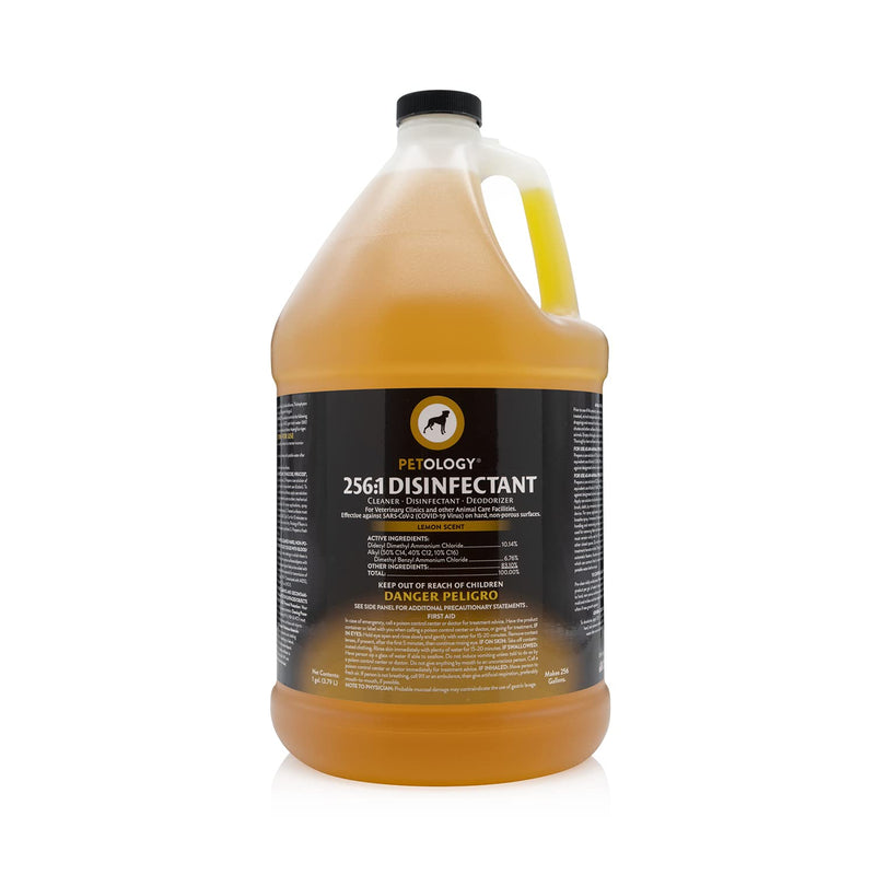 Petology 256:1 Vet Clinic Disinfectant - 1 Gallon Lemon Scent