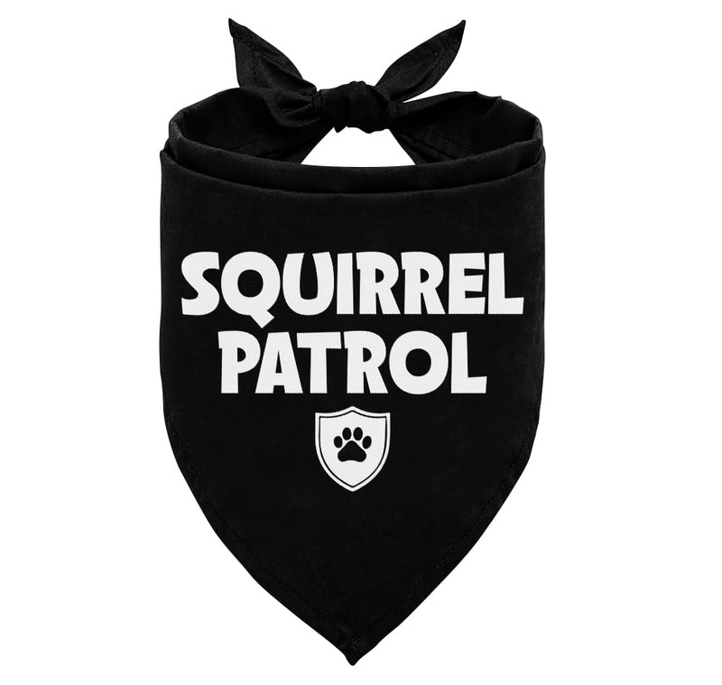 Squirrel Patrol Triangle Dog Scarf - Fun & Stylish Bandana for All Dogs