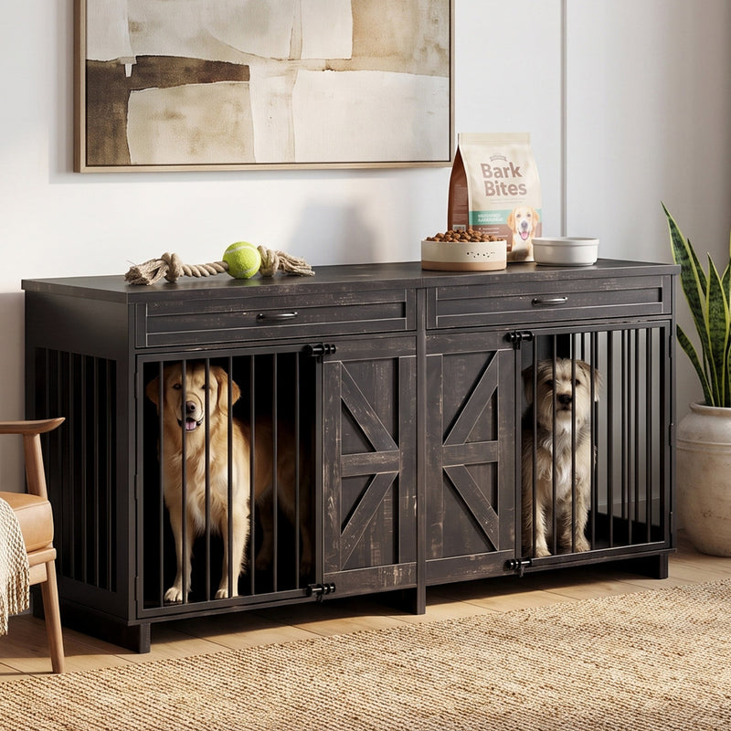 Dog Crate TV Stand with Storage