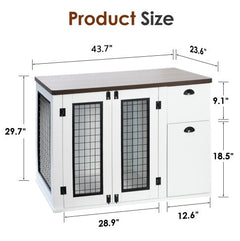 Dual Door Wooden Dog Kennel