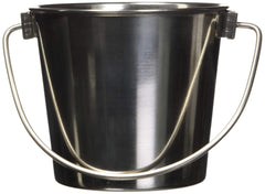 Fuzzy Puppy Heavy Duty Pail with Contoured Handle Great for Dog Cat and Critter Crates Kennels Coups & Cages Stainless Steel Silver 1-Quart (HDP-1)