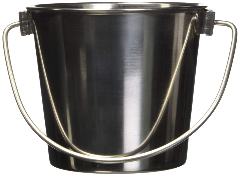 Fuzzy Puppy Heavy Duty Pail with Contoured Handle Great for Dog Cat and Critter Crates Kennels Coups & Cages Stainless Steel Silver 1-Quart (HDP-1)