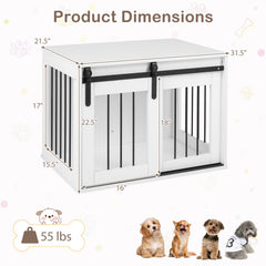 Sliding Barn-Door Dog Crate