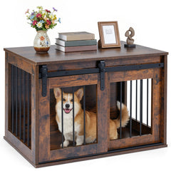 Sliding Barn-Door Dog Crate