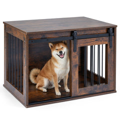 Sliding Barn-Door Dog Crate