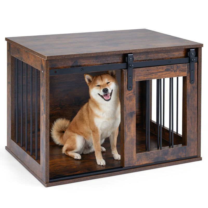 Sliding Barn-Door Dog Crate