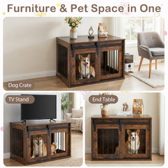 Sliding Barn-Door Dog Crate