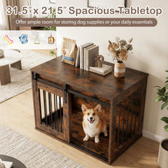 Sliding Barn-Door Dog Crate