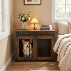 Sliding Barn-Door Dog Crate