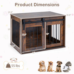 Sliding Barn-Door Dog Crate