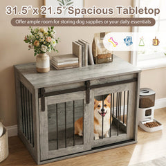 Sliding Barn-Door Dog Crate