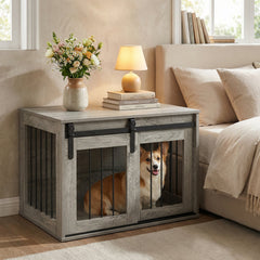 Sliding Barn-Door Dog Crate