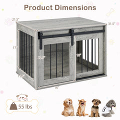 Sliding Barn-Door Dog Crate