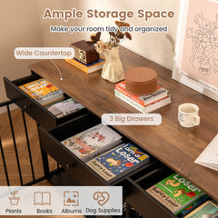 Double Dog Crate Furniture with Drawers & Feeder
