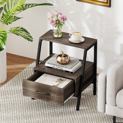 Double Dog Crate Furniture with Drawers & Feeder