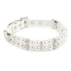 Faux-Pearl & Rhinestone Dog Collar