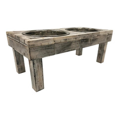 Huntley Berjen Double-Bowl Feeder — Whitewash