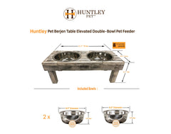 Huntley Berjen Double-Bowl Feeder — Whitewash
