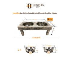 Huntley Berjen Double-Bowl Feeder — Whitewash