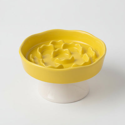 Ceramic Raised Slow Feeder Bowl