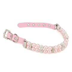 Faux-Pearl & Rhinestone Dog Collar