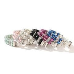 Faux-Pearl & Rhinestone Dog Collar