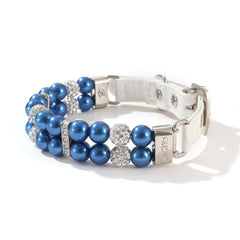 Faux-Pearl & Rhinestone Dog Collar