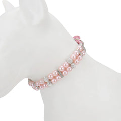 Faux-Pearl & Rhinestone Dog Collar
