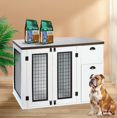 Dual Door Wooden Dog Kennel