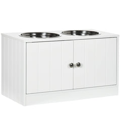 PawHut Feeding Cabinet with Stainless-Steel Bowls