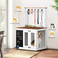 Graffiti Style Dual-Door Dog Kennel
