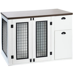 Dual Door Wooden Dog Kennel
